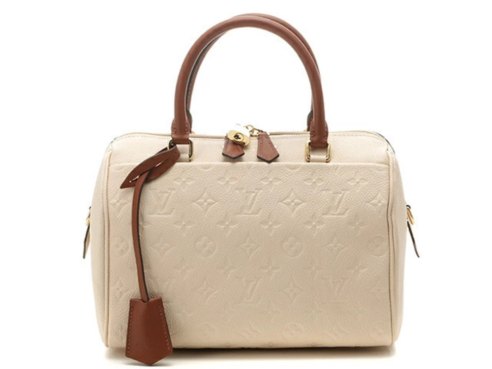 LOUIS VUITTON Shoulder Bag Speedy Bandouliere Empreinte Cream Caramel Tan SS